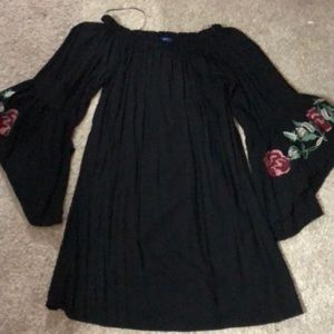 Francesca’s off the shoulder black dress